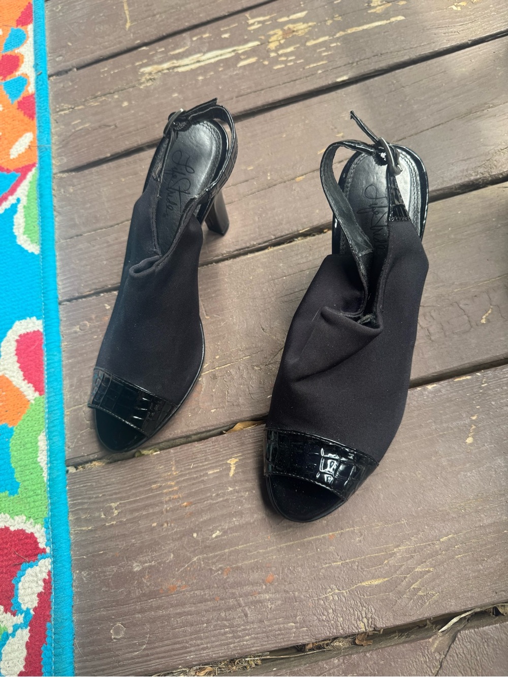 Black Slingback Peep-Toe Heels - Classic Women's Dress Shoes
